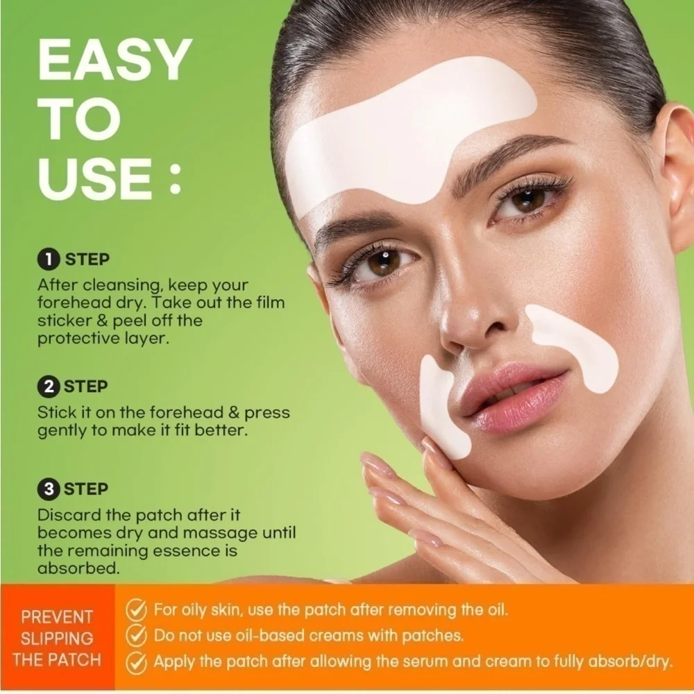 Brand New Forehead Wrinkle Treatment Patches Smile Line Aloe Collagen Vitamin E